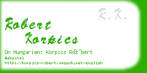 robert korpics business card